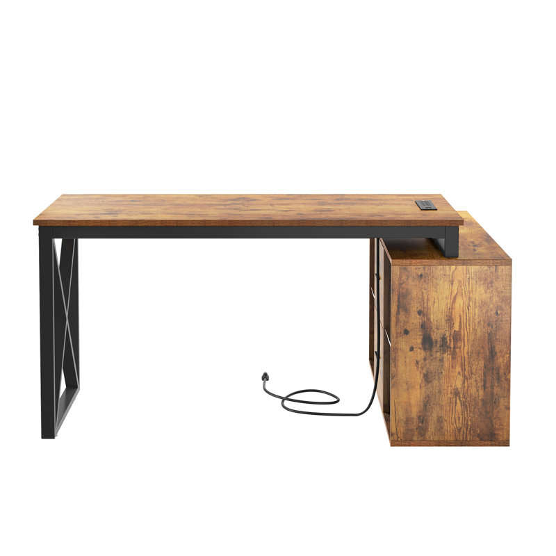 Wrought Studio™ Jiahao 55'' L Shaped Reversible Desk with Wrought Studio™ Jiahao 55'' L Shaped Reversible Desk with